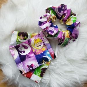 Sailor Moon face mask and scrunchie